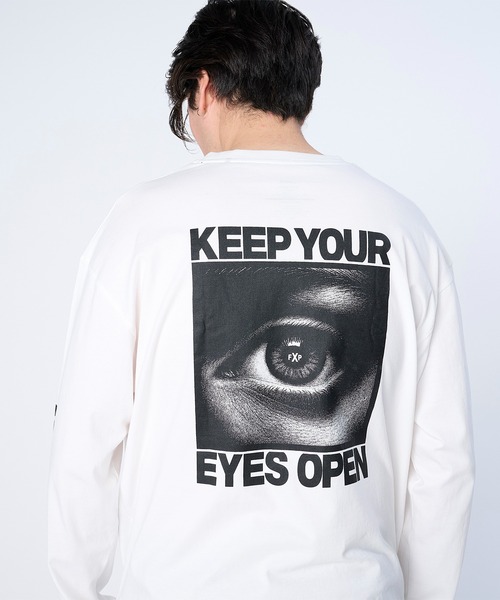 FLASH PACKER(フラッシュパッカー)の「FLASH PACKER フラッシュパッカー / リラックスシルエット Dry Silky Cotton ロングスリーブ 眼差しプリント Tシャツ ロンT // XLT-EYES(Tシャツ/カットソー・メンズ・ホワイト/ブラック/グレー・SMALL/MEDIUM/LARGE/X-LARGE)」の6枚目の写真