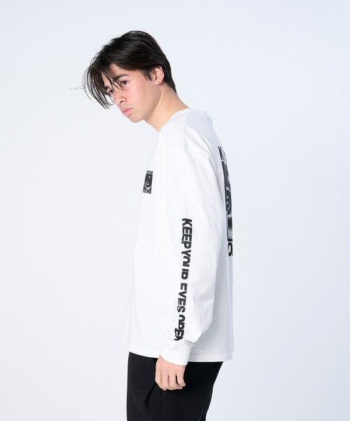 FLASH PACKER(フラッシュパッカー)の「FLASH PACKER フラッシュパッカー / リラックスシルエット Dry Silky Cotton ロングスリーブ 眼差しプリント Tシャツ ロンT // XLT-EYES(Tシャツ/カットソー・メンズ・ホワイト/ブラック/グレー・SMALL/MEDIUM/LARGE/X-LARGE)」の8枚目の写真