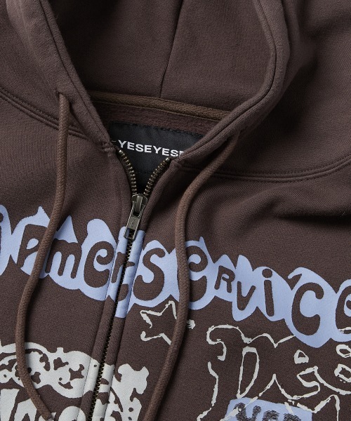 YESEYESEE(イエスアイシー)の「Scanned Zip-up Hoodie(パーカー・メンズ・ダークブラウン/ブルー系その他・M/S/XL/L)」の4枚目の写真