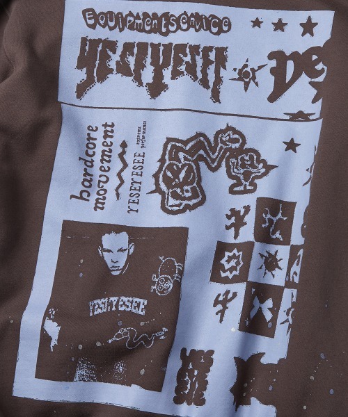 YESEYESEE(イエスアイシー)の「Scanned Zip-up Hoodie(パーカー・メンズ・ダークブラウン/ブルー系その他・M/S/XL/L)」の10枚目の写真