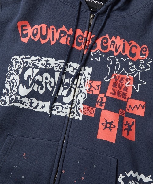 YESEYESEE(イエスアイシー)の「Scanned Zip-up Hoodie(パーカー・メンズ・ダークブラウン/ブルー系その他・M/S/XL/L)」の17枚目の写真