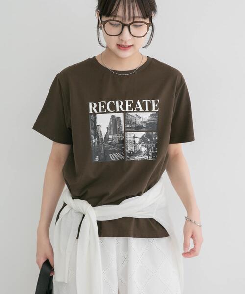 ITEMS URBANRESEARCH(アイテムズ アーバンリサーチ)の「箔プリントフォトTシャツ(Tシャツ/カットソー・レディース・ホワイト系その他/ブラウン/ホワイト/ネイビー・FREE)」の3枚目の写真
