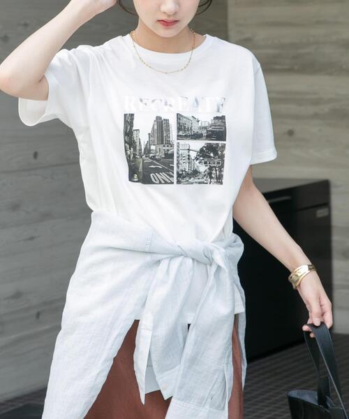 ITEMS URBANRESEARCH(アイテムズ アーバンリサーチ)の「箔プリントフォトTシャツ(Tシャツ/カットソー・レディース・ホワイト系その他/ブラウン/ホワイト/ネイビー・FREE)」の6枚目の写真