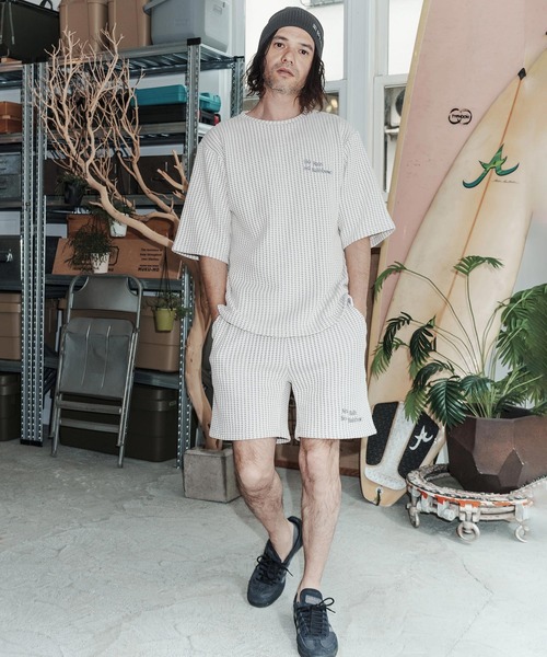 No Rain No Rainbow(ノーレインノーレインボー)の「mt10383-waffle knit cut&sewn カットソー(NR26S-03)(Tシャツ/カットソー・メンズ・ネイビー×ホワイト/ブラック/グレー×ホワイト・L/M/S)」の15枚目の写真