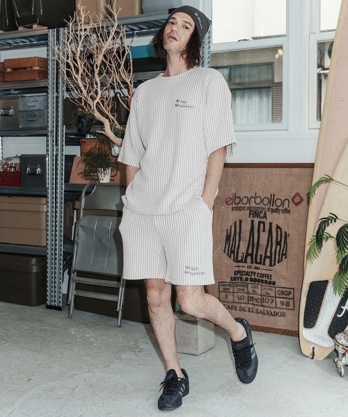 No Rain No Rainbow(ノーレインノーレインボー)の「mt10383-waffle knit cut&sewn カットソー(NR26S-03)(Tシャツ/カットソー・メンズ・ネイビー×ホワイト/ブラック/グレー×ホワイト・L/M/S)」の16枚目の写真