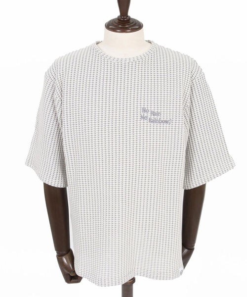 No Rain No Rainbow(ノーレインノーレインボー)の「mt10383-waffle knit cut&sewn カットソー(NR26S-03)(Tシャツ/カットソー・メンズ・ネイビー×ホワイト/ブラック/グレー×ホワイト・L/M/S)」の19枚目の写真