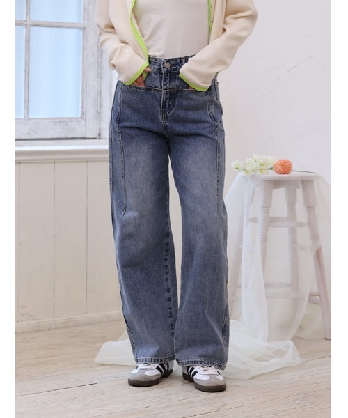 fifth（フィフス）の「フロントデザインデニム（デニムパンツ・レディース・ブルー・M）」の2枚目の写真