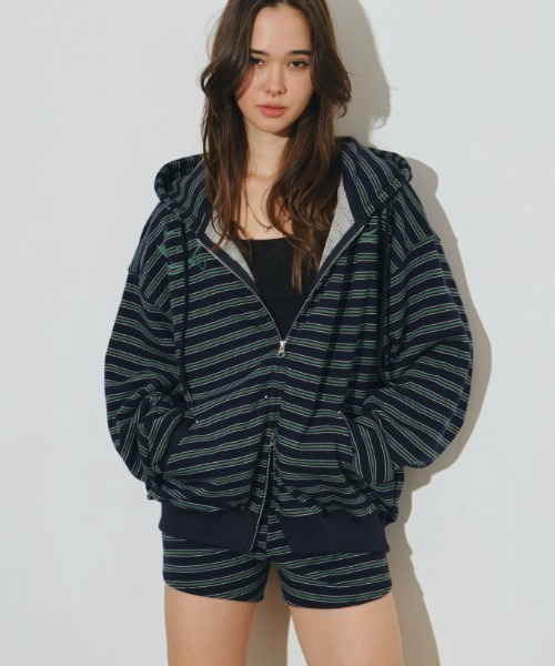 Midnight Move(ミッドナイトムーブ)の「A'GEM/9 × .kom 『MIDNIGHT MOVE/ミッドナイトムーブ』set st pants/ボーダーショートパンツ(その他パンツ・レディース・アイボリー/ネイビー・FREE)」の9枚目の写真