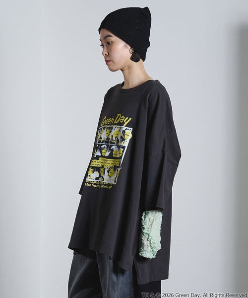 GOOD ROCK SPEED(グッドロックスピード)の「【ROSE BUD別注】(GOOD ROCK SPEED)GREENDAY TSHIRT(Tシャツ/カットソー・レディース・ブラック・ONE SIZE)」の2枚目の写真