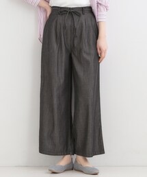SHOO・LA・RUE | 【着丈選べる/ひんやり/S-LL】ウエストリボンがポイント　デニムイージーワイドパンツ(その他パンツ)