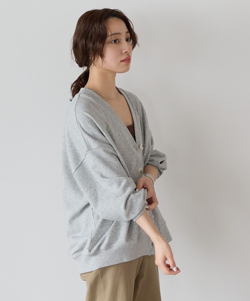 HEART MARKET(ハートマーケット)の「ふんわり裾ギャザー裏毛カーディガン(カーディガン/ボレロ・レディース・ブラック/レッド/ナチュラル/グレー・FREE)」の6枚目の写真
