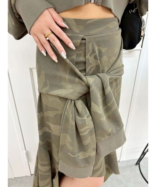 EVRIS(エヴリス)の「ダメージスウェットアシンメトリーロングスカート【セットアップ着用可能】春服(スカート・レディース・その他1/グレー/ホワイト・FREE)」の10枚目の写真