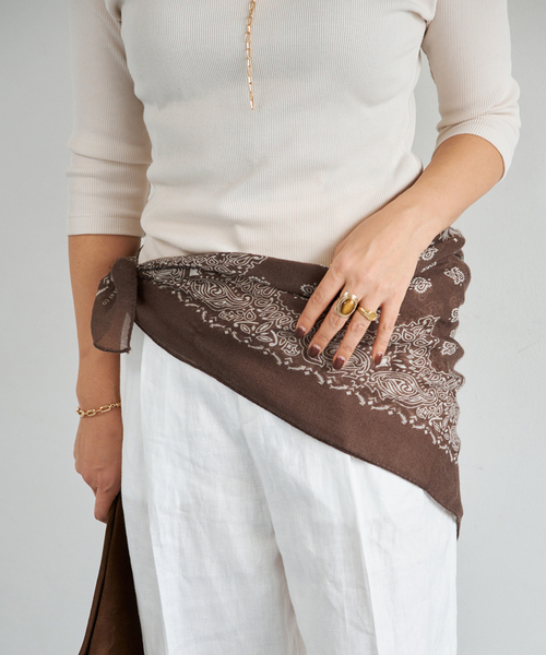 Deuxieme Classe（ドゥーズィエムクラス）の「【HIMALAYAN CASHMERE/ヒマラヤン カシミヤ】COMPANY CLASSIC BANDA（ストール/ショール・レディース・ブラウン/ブラック・FREE）」の5枚目の写真