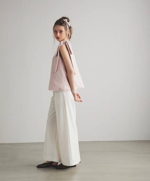 MERAKI(メラキ)の「ツイードリボンジレ(ベスト・レディース・ブラック/ピンク/ホワイト・FREE)」の8枚目の写真