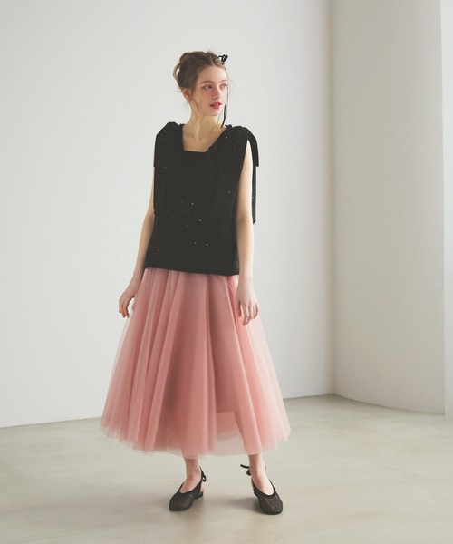 MERAKI(メラキ)の「ツイードリボンジレ(ベスト・レディース・ブラック/ピンク/ホワイト・FREE)」の10枚目の写真