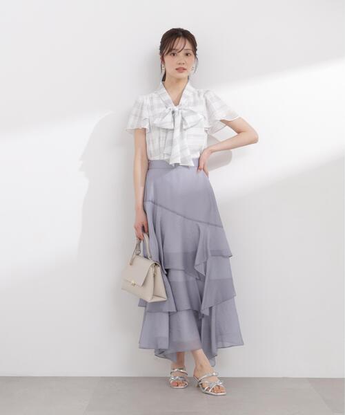 PROPORTION BODY DRESSING(プロポーションボディドレッシング)の「ランダムティアードシアースカート / 1216120400(スカート・レディース・ホワイト系その他/ブルー・MEDIUM/P/S)」の16枚目の写真