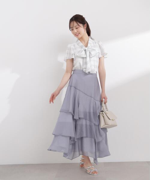 PROPORTION BODY DRESSING(プロポーションボディドレッシング)の「ランダムティアードシアースカート / 1216120400(スカート・レディース・ホワイト系その他/ブルー・MEDIUM/P/S)」の17枚目の写真