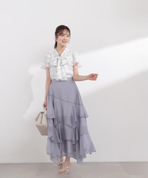 PROPORTION BODY DRESSING(プロポーションボディドレッシング)の「ランダムティアードシアースカート / 1216120400(スカート・レディース・ホワイト系その他/ブルー・MEDIUM/P/S)」の20枚目の写真