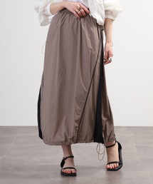 EGLANTINE ナイロン切替配色スカート