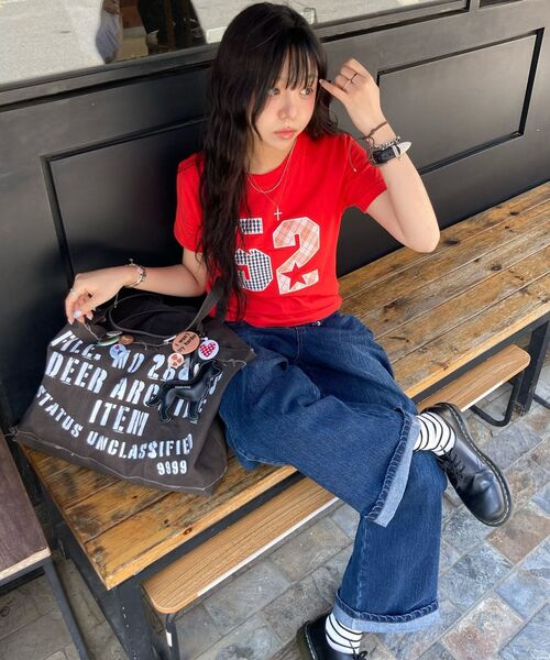 AMESWORLDWIDE(アメスワールドワイド)の「52 APPLIQUE TEE RED(Tシャツ/カットソー・レディース・その他・SMALL/MEDIUM/LARGE)」の21枚目の写真