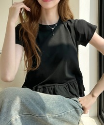 裾フリルティアード 半袖Tシャツ
