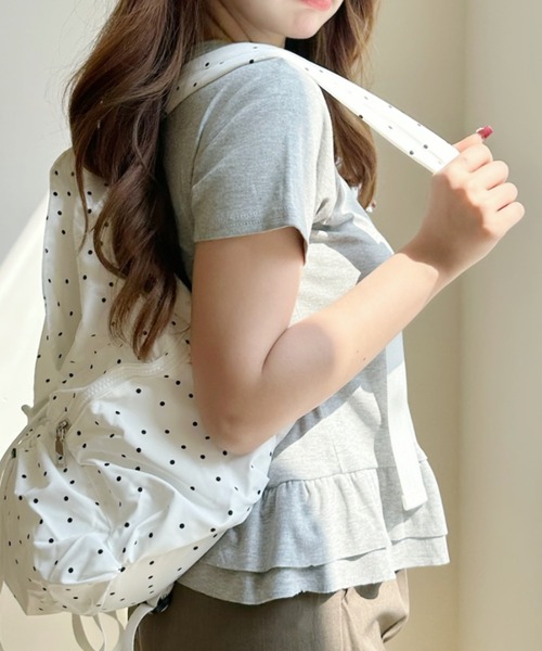 Ada.(エイダ)の「裾フリルティアード 半袖Tシャツ(Tシャツ/カットソー・レディース・グレー/ブラック/ネイビー/ホワイト・FREE)」の21枚目の写真