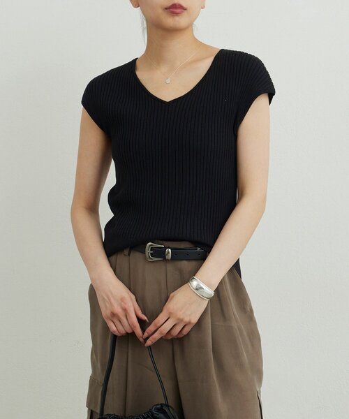 GALLARDAGALANTE(ガリャルダガランテ)の「ランダムリブニット(ニット/セーター・レディース・ブラック/オレンジ・FREE)」の3枚目の写真