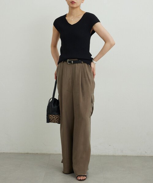 GALLARDAGALANTE(ガリャルダガランテ)の「ランダムリブニット(ニット/セーター・レディース・ブラック/オレンジ・FREE)」の6枚目の写真