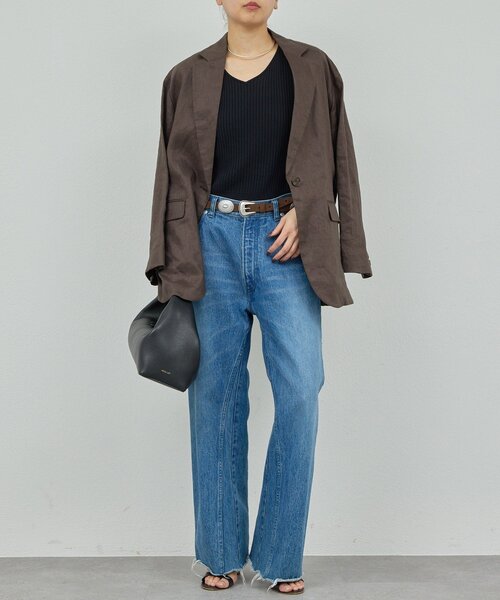 GALLARDAGALANTE(ガリャルダガランテ)の「ランダムリブニット(ニット/セーター・レディース・ブラック/オレンジ・FREE)」の9枚目の写真