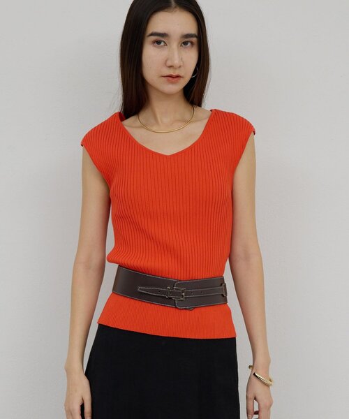 GALLARDAGALANTE(ガリャルダガランテ)の「ランダムリブニット(ニット/セーター・レディース・ブラック/オレンジ・FREE)」の11枚目の写真