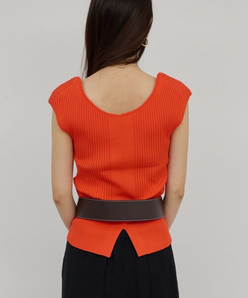 GALLARDAGALANTE(ガリャルダガランテ)の「ランダムリブニット(ニット/セーター・レディース・ブラック/オレンジ・FREE)」の12枚目の写真