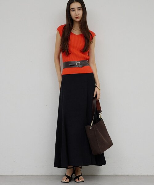 GALLARDAGALANTE(ガリャルダガランテ)の「ランダムリブニット(ニット/セーター・レディース・ブラック/オレンジ・FREE)」の13枚目の写真