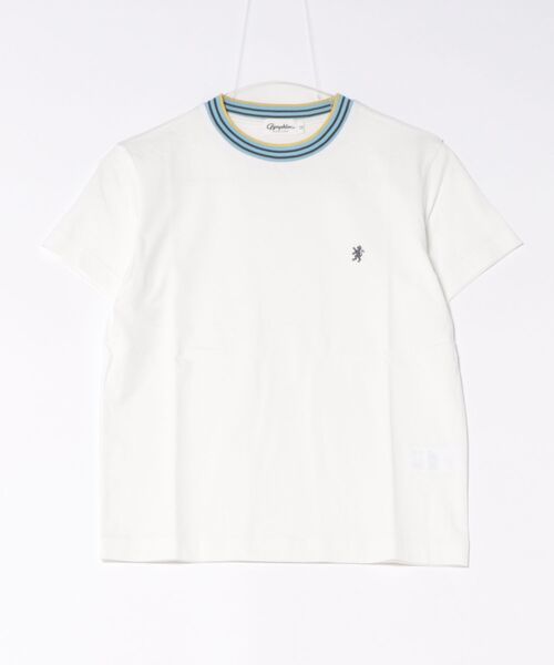 GYMPHLEX（ジムフレックス）の「Gymphlex | マルチカラーリブ クルーネックニットラインTシャツ（Tシャツ/カットソー・レディース・ブラウン系その他/ブルー系その他5/ベージュ系その他/ホワイト系その他/グリーン系その他・12/14）」の2枚目の写真