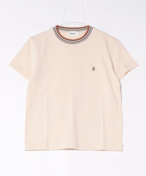 GYMPHLEX（ジムフレックス）の「Gymphlex | マルチカラーリブ クルーネックニットラインTシャツ（Tシャツ/カットソー・レディース・ブラウン系その他/ブルー系その他5/ベージュ系その他/ホワイト系その他/グリーン系その他・12/14）」の3枚目の写真