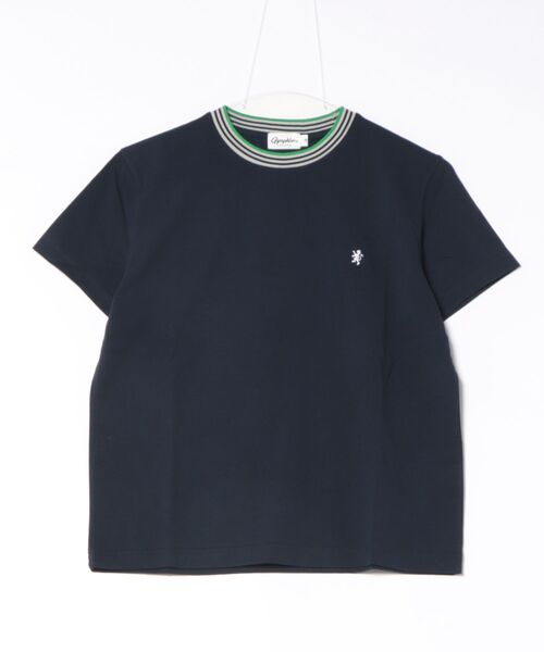 GYMPHLEX（ジムフレックス）の「Gymphlex | マルチカラーリブ クルーネックニットラインTシャツ（Tシャツ/カットソー・レディース・ブラウン系その他/ブルー系その他5/ベージュ系その他/ホワイト系その他/グリーン系その他・12/14）」の5枚目の写真