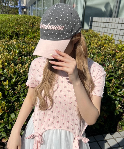 WC（ダブル シー）の「スターパターンキャップ（キャップ・レディース・ピンク/ホワイト・FREE）」の4枚目の写真