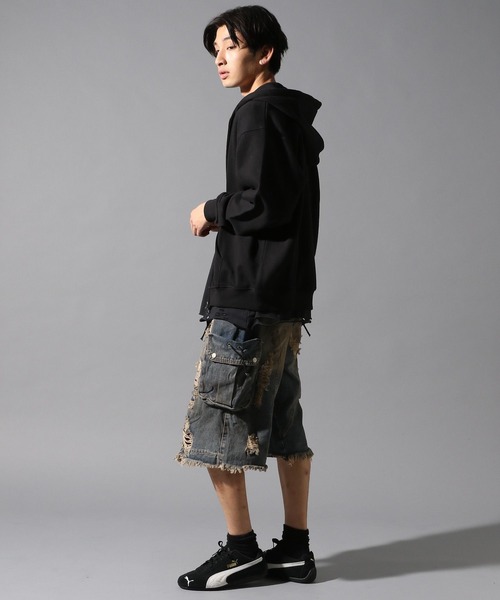 LAND MUSEUM(ランドミュージアム)の「LAND MUSEUM/グラデダメージTシャツ(Tシャツ/カットソー・メンズ・チャコール・LARGE/MEDIUM)」の3枚目の写真