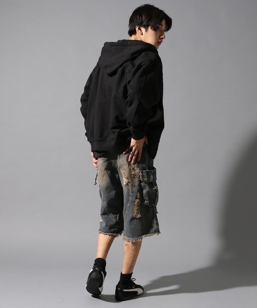 LAND MUSEUM(ランドミュージアム)の「LAND MUSEUM/グラデダメージTシャツ(Tシャツ/カットソー・メンズ・チャコール・LARGE/MEDIUM)」の4枚目の写真