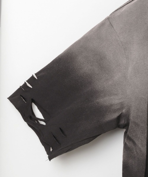 LAND MUSEUM(ランドミュージアム)の「LAND MUSEUM/グラデダメージTシャツ(Tシャツ/カットソー・メンズ・チャコール・LARGE/MEDIUM)」の14枚目の写真