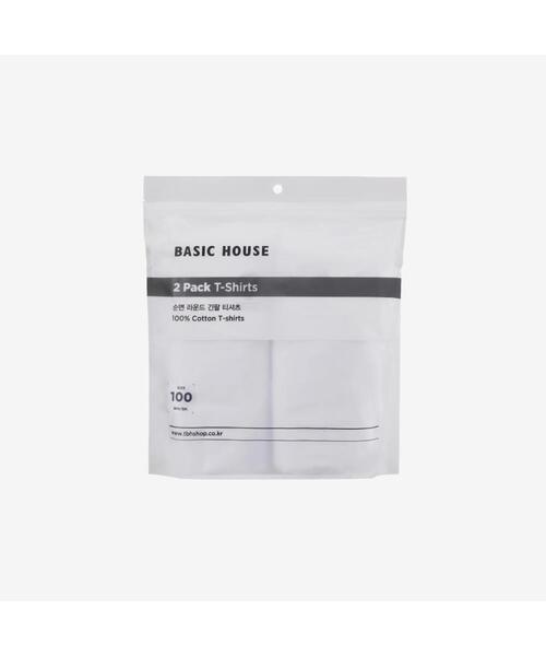 BASIC HOUSE（ベーシックハウス）の「[2PACK] 綿30番手 リラックスフィット 長袖Tシャツ 2パック (2色)（Tシャツ/カットソー・レディース・ホワイト/ブラック・105/85/90/95/100/110/115）」の2枚目の写真