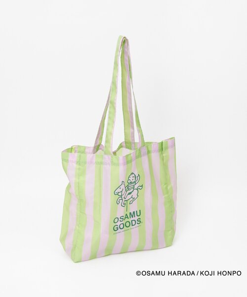 BIRTHDAY BAR（バースデイバー）の「OSAMU STRIPE ショッピングトートバッグ（トートバッグ・レディース・グリーン/ブルー/ピンク・0）」の4枚目の写真