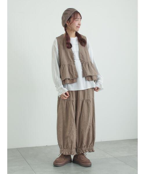 TSUHARU by Samansa Mos2（ツハルバイサマンサモスモス）の「【tukuroi】コットンジャカード製品染めベスト《WEB限定》（ベスト・レディース・ピンク/モカ/キナリ/ブラック/グレー・F）」の14枚目の写真