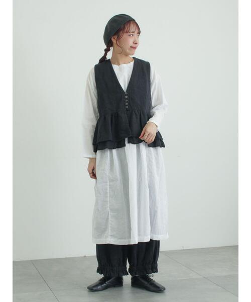 TSUHARU by Samansa Mos2（ツハルバイサマンサモスモス）の「【tukuroi】コットンジャカード製品染めベスト《WEB限定》（ベスト・レディース・ピンク/モカ/キナリ/ブラック/グレー・F）」の20枚目の写真