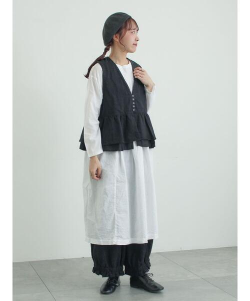 TSUHARU by Samansa Mos2（ツハルバイサマンサモスモス）の「【tukuroi】コットンジャカード製品染めベスト《WEB限定》（ベスト・レディース・ピンク/モカ/キナリ/ブラック/グレー・F）」の21枚目の写真