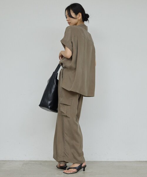 GALLARDAGALANTE（ガリャルダガランテ）の「【セットアップ対応】キュプラカーゴパンツ（その他パンツ・レディース・ブラウン/グレイッシュベージュ/ネイビー・0/1）」の8枚目の写真