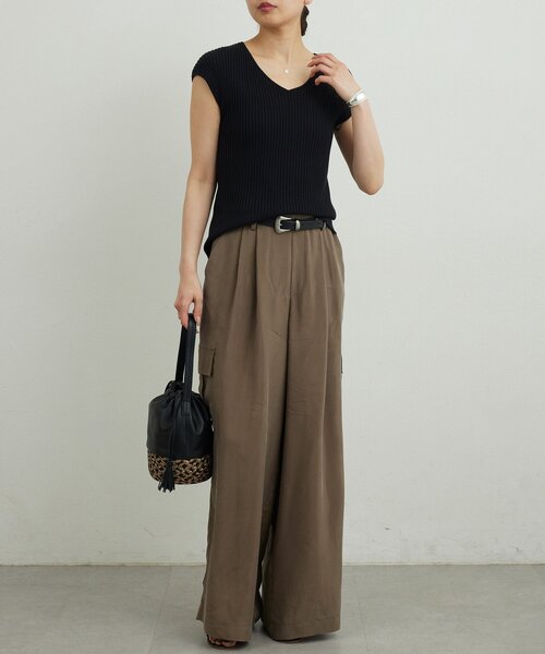 GALLARDAGALANTE（ガリャルダガランテ）の「【セットアップ対応】キュプラカーゴパンツ（その他パンツ・レディース・ブラウン/グレイッシュベージュ/ネイビー・0/1）」の13枚目の写真