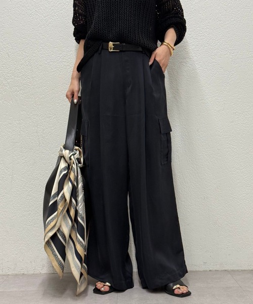 GALLARDAGALANTE（ガリャルダガランテ）の「【セットアップ対応】キュプラカーゴパンツ（その他パンツ・レディース・ブラウン/グレイッシュベージュ/ネイビー・0/1）」の3枚目の写真