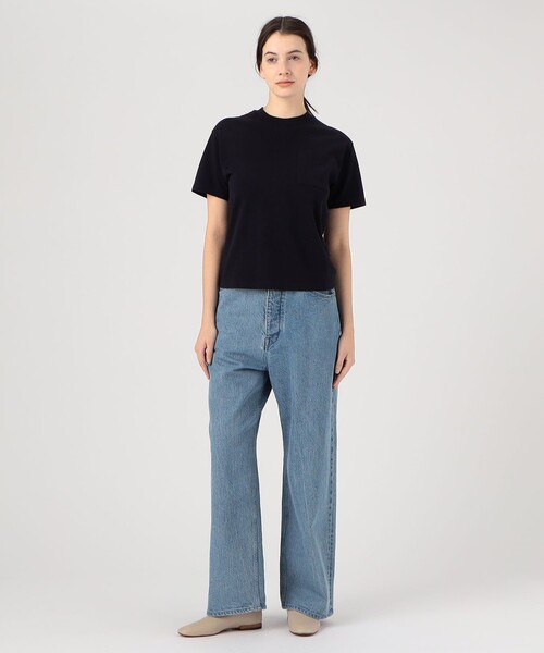 GALERIE VIE(ギャルリー ヴィー)の「コットン吊り天竺 ハーフスリーブプルオーバー(Tシャツ/カットソー・レディース・ブラック/ホワイト/ネイビー・FREE)」の4枚目の写真