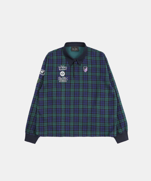 BADBLOOD（バッドブラッド）の「クラシックチェックラグビーシャツ - グリーン（ポロシャツ・レディース・その他・L/XL/M）」の2枚目の写真