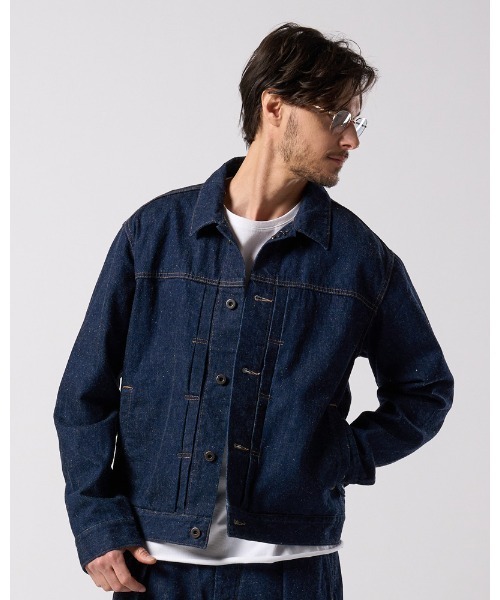 wjk（ダヴルジェイケイ）の「denim jacket type1 (OW)（デニムジャケット・メンズ・チャコールグレー/インディゴブルー・SMALL/MEDIUM/LARGE/X-LARGE）」の9枚目の写真